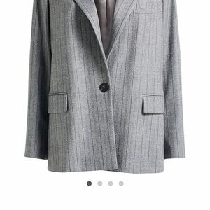 Peserico Gray Pinstripe Wool Blazer